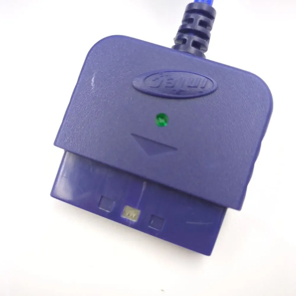INTEC Wired Controller for PlayStation 1 PS1 PS2 Dual Analog Turbo Blue Tested